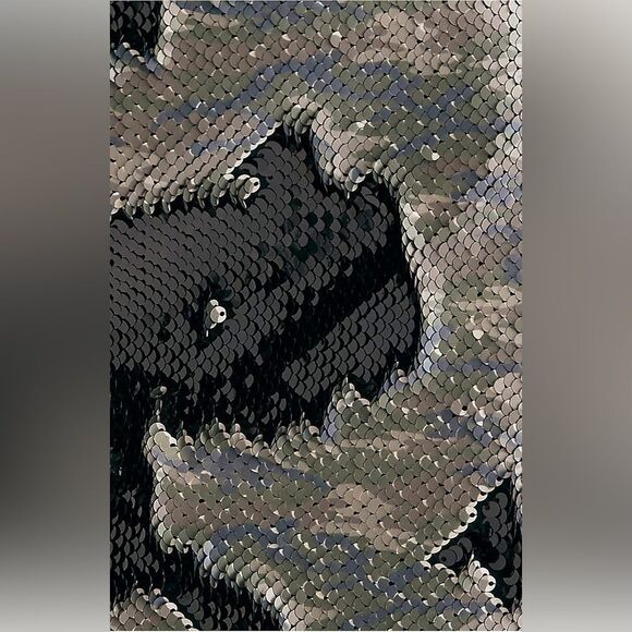 NWT FP One Free People Skinny Sequin Allover Army Camo Print Mini Skirt size 6 - Picture 5 of 11